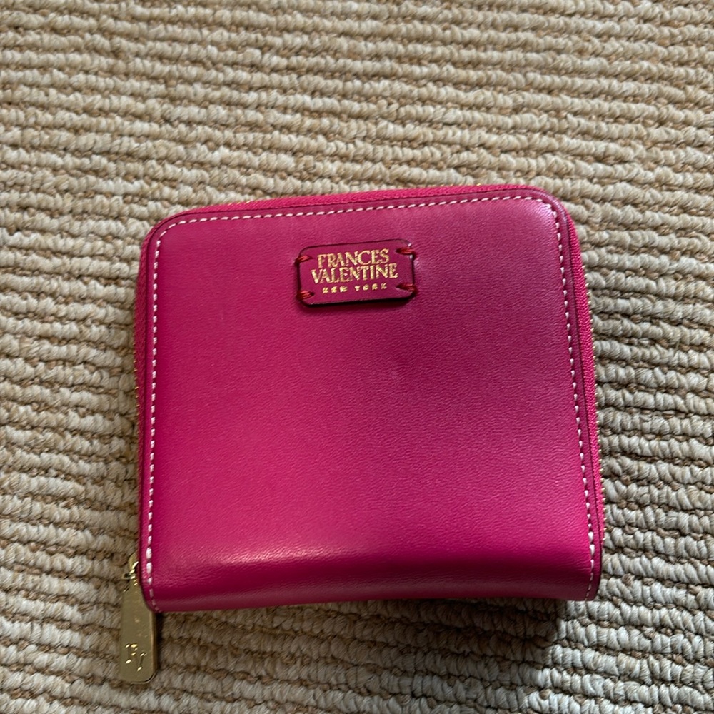 Frances Valentine New York. Small zippered wallet. Fits well into small handbags